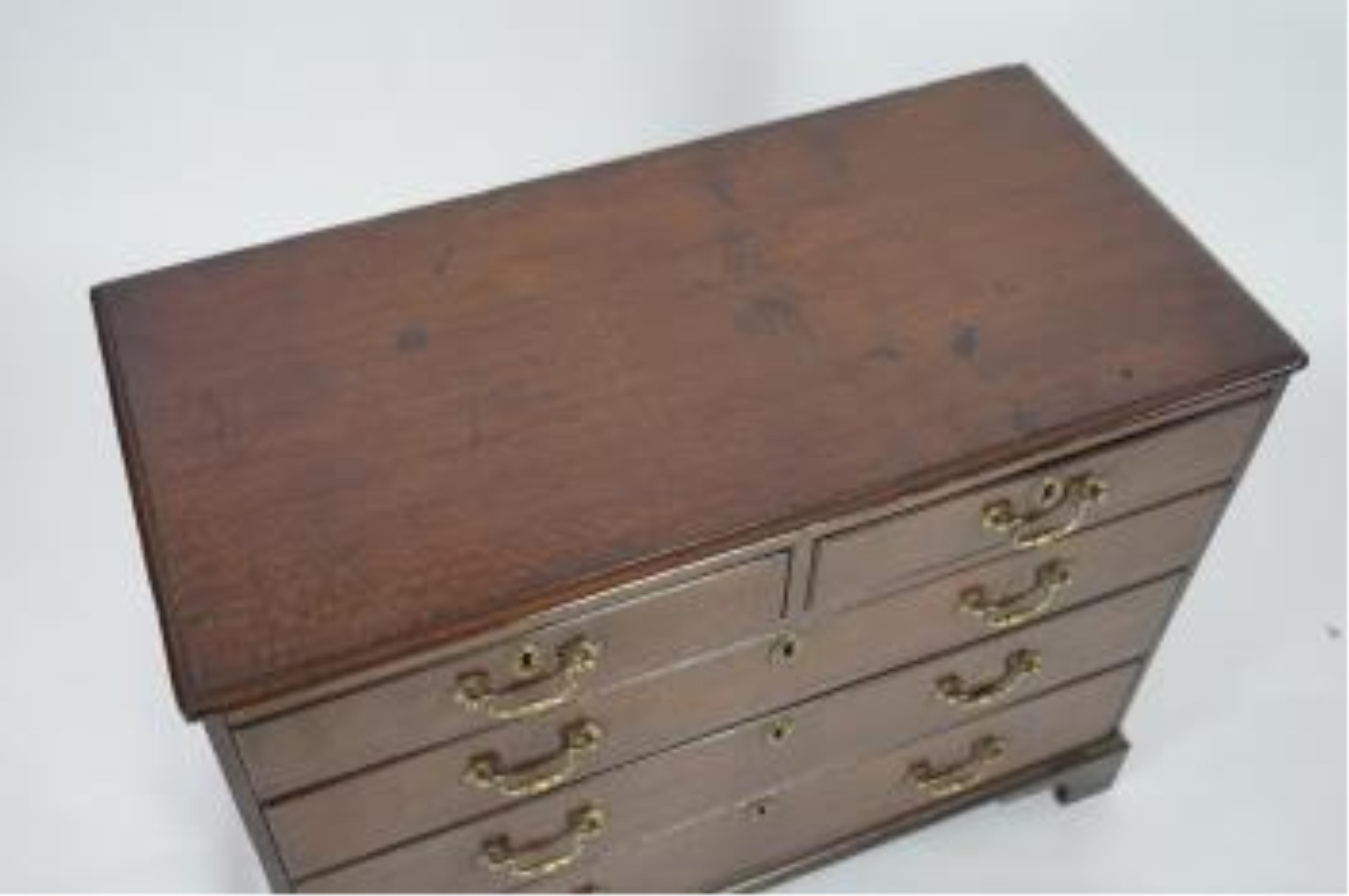 A George III oak chest, width 101cm, depth 49cm, height 80cm. Condition - fair